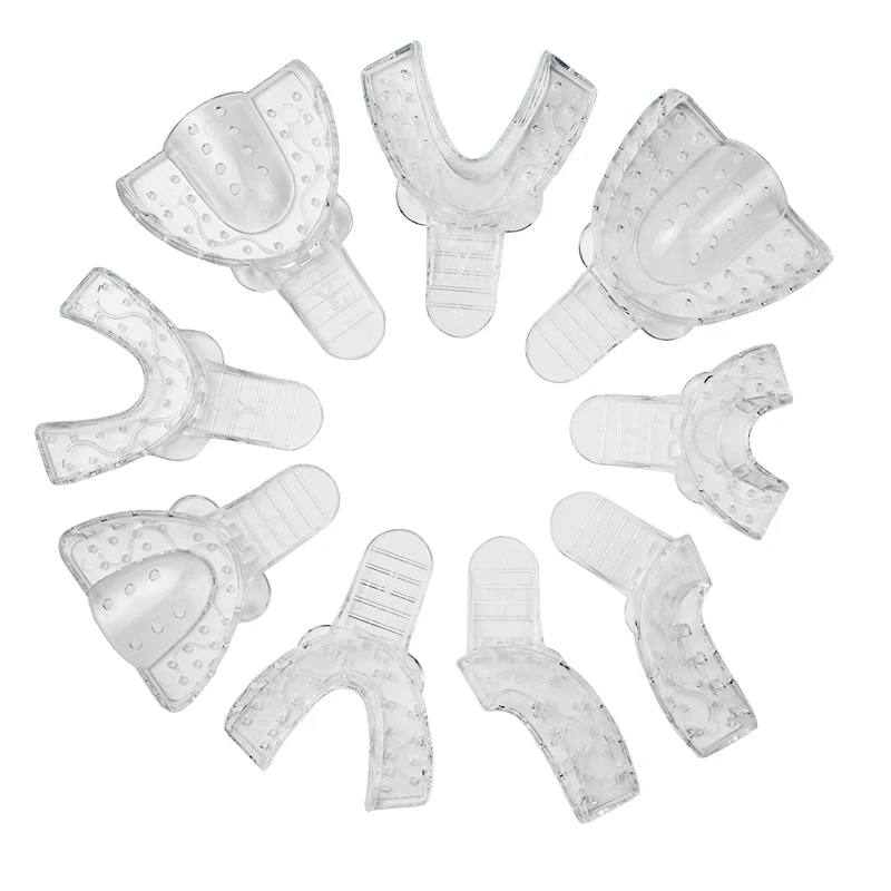 Disposable Clear Plastic Dental Impression Trays Upper Lower Jaw Teeth Impression Tray Orthodontic Mold Trays S/M/L Size
