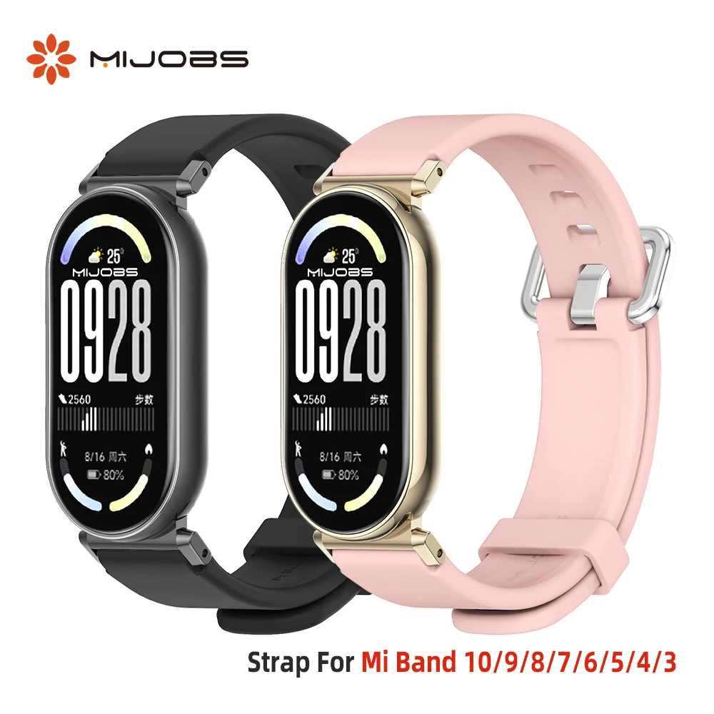 Strap for Mi Band 10 Silicone Watchband for Mi Band 8 9 10 Watch strap For Mi Band 8 Wrist Band Casual Style Replacement