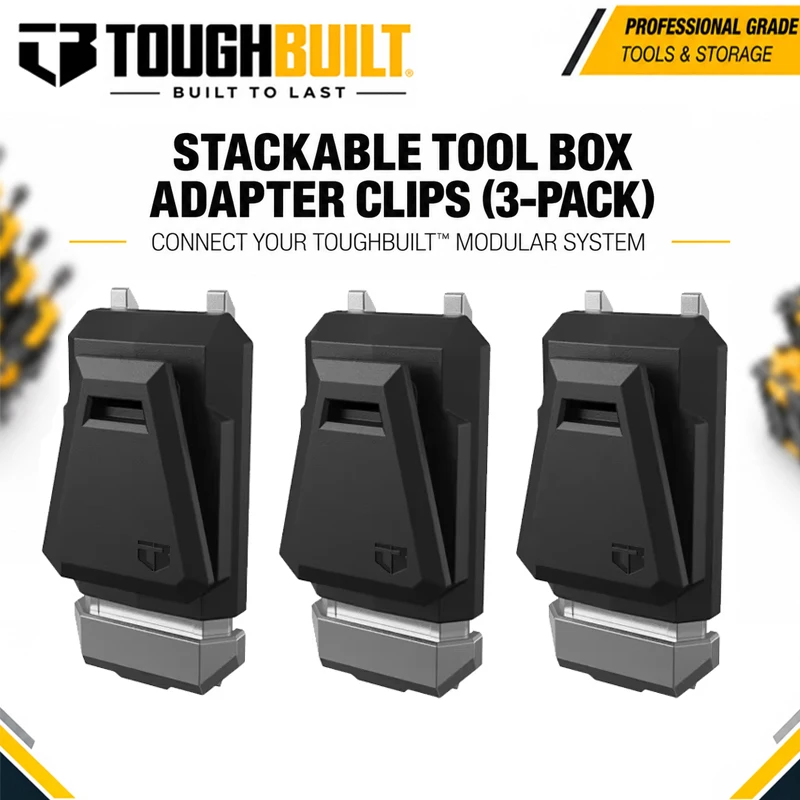 TOUGHBUILT TB-B1-A-50 3Pcs Stackable Tool Box Expansion Buckles, Quick-hang Connector for Tool Bag Tool Box, Tool Accessory