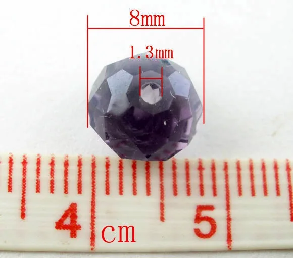 70pcs 8mm Crystal Glass Beads Round Violet Transparent Faceted Loose Spacer Beads DIY Necklace Bracelet For Women Jewelry Gifts