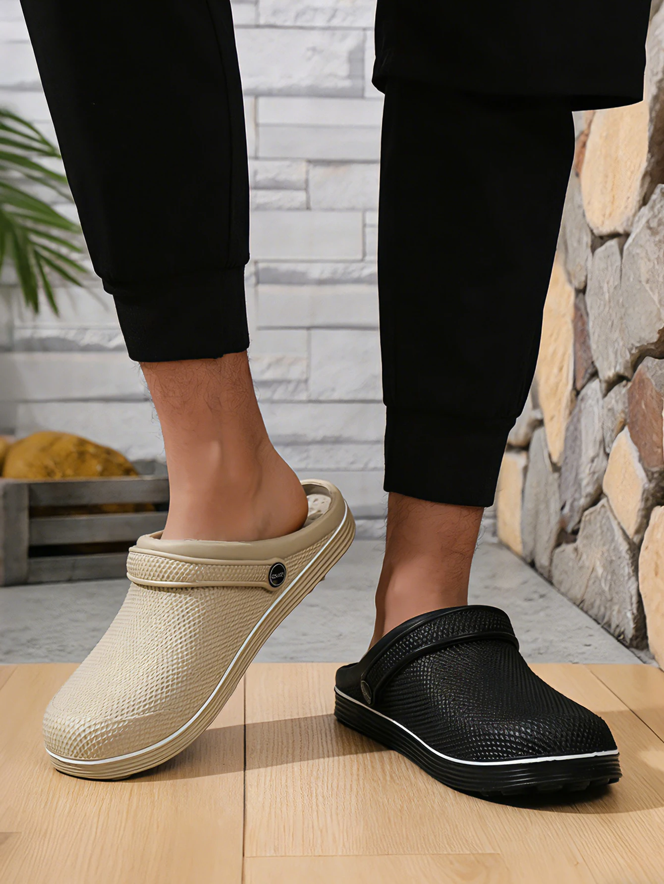 Men's New Vintage Style Casual Slip-On Shoes for Teenagers, Suitable for All Seasons, Waterproof, Ultra-Soft Eva One-Piece Molded Flat-Soled Splash-Proof Loafers, Fishing Shoes