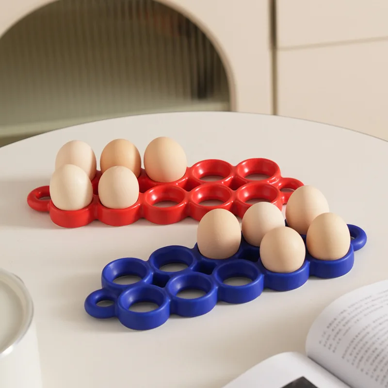 Creative Ceramic Egg Grid Plate Tray Geometric Egg Rack Kitchen Storage Containers Circular Storage Rack Kitchen Utensils