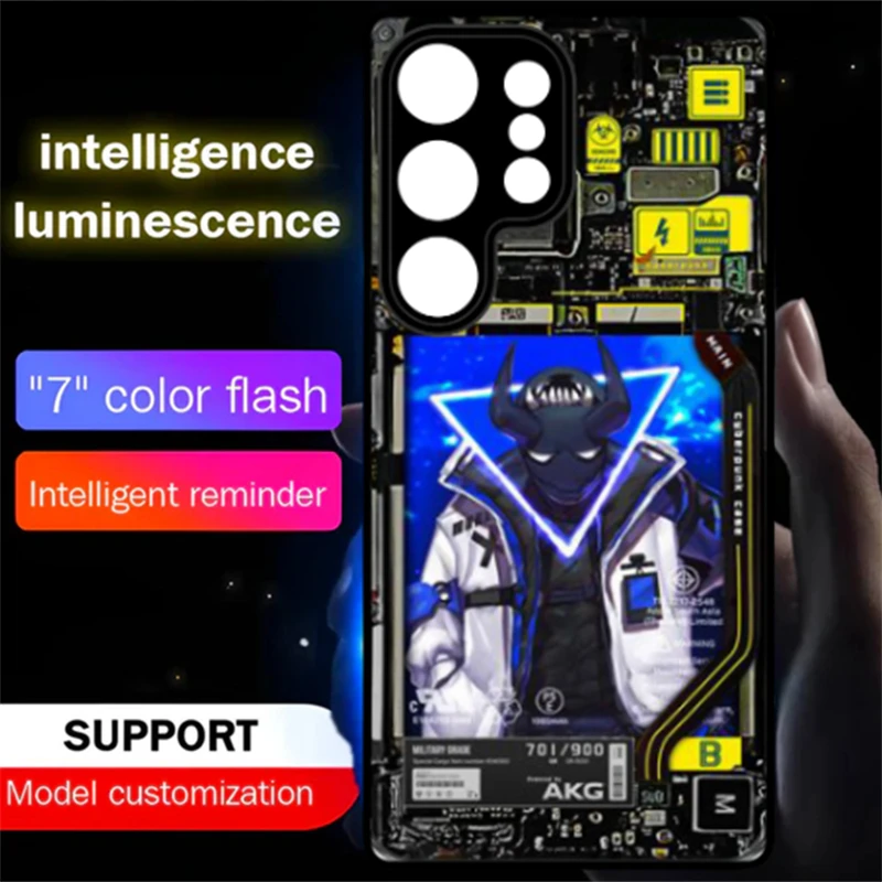 DIY Personalizowane Etui LED do Samsung A17 A16 A15 A14 A12 5G S25 S24 S23 S22 S26 Plus Ultra S21 S20 FE Świecące Anime Kreskówkowe Obudowy — zdjęcie produktu 4