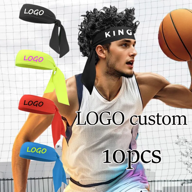 

Повязки на голову, впитывающие пот, унисекс - 10 шт., с логотипом, для спорта, бега, футбола, тренировок, для женщин и мужчин