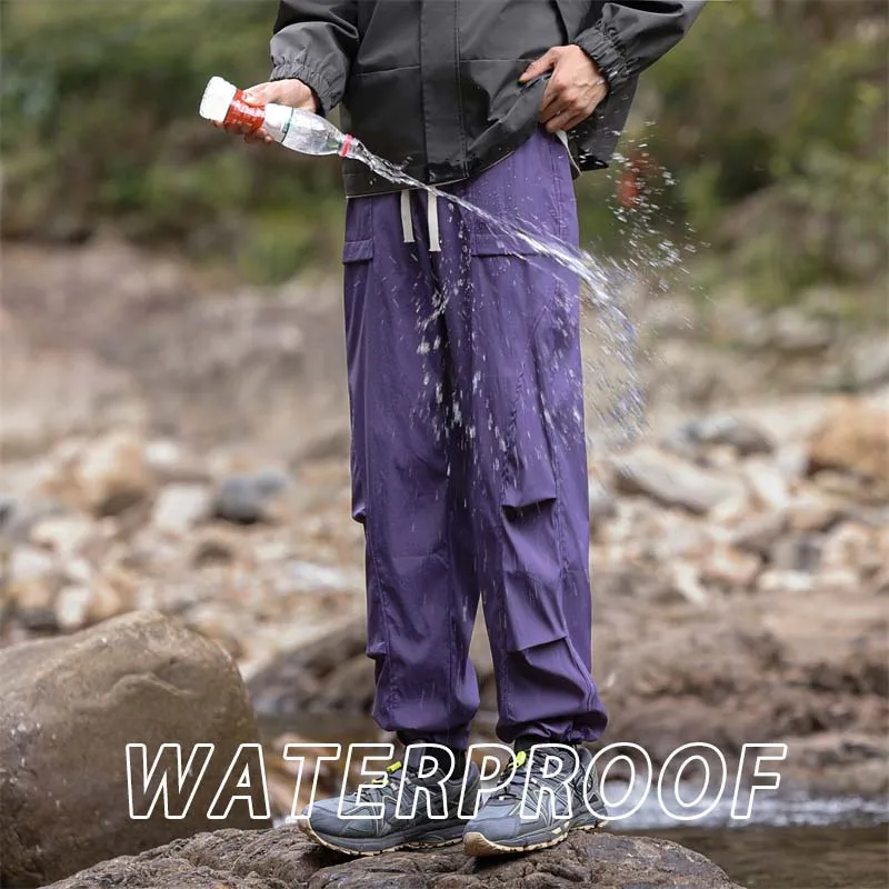 2024 New Men\'s Waterproof Hiking Pants Outdoor Camping Windproof Cargo Pants Cycling Fishing Casual Sports Trip Trousers