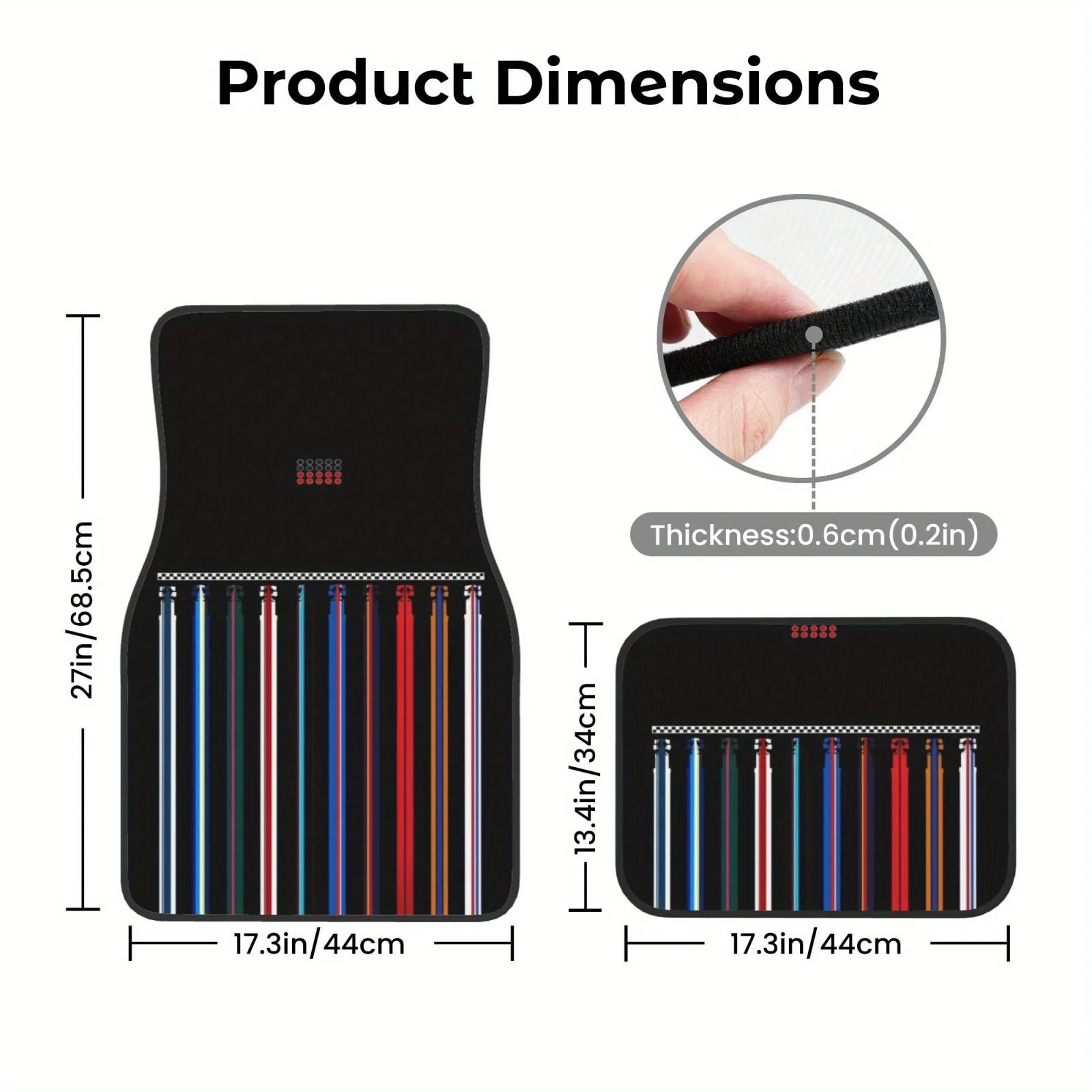 -4pcs-Fashion Print Universal Car Floor Mats Made From High-Density Polyester, Durable And Easy To Clean, Suitable For All Seaso
