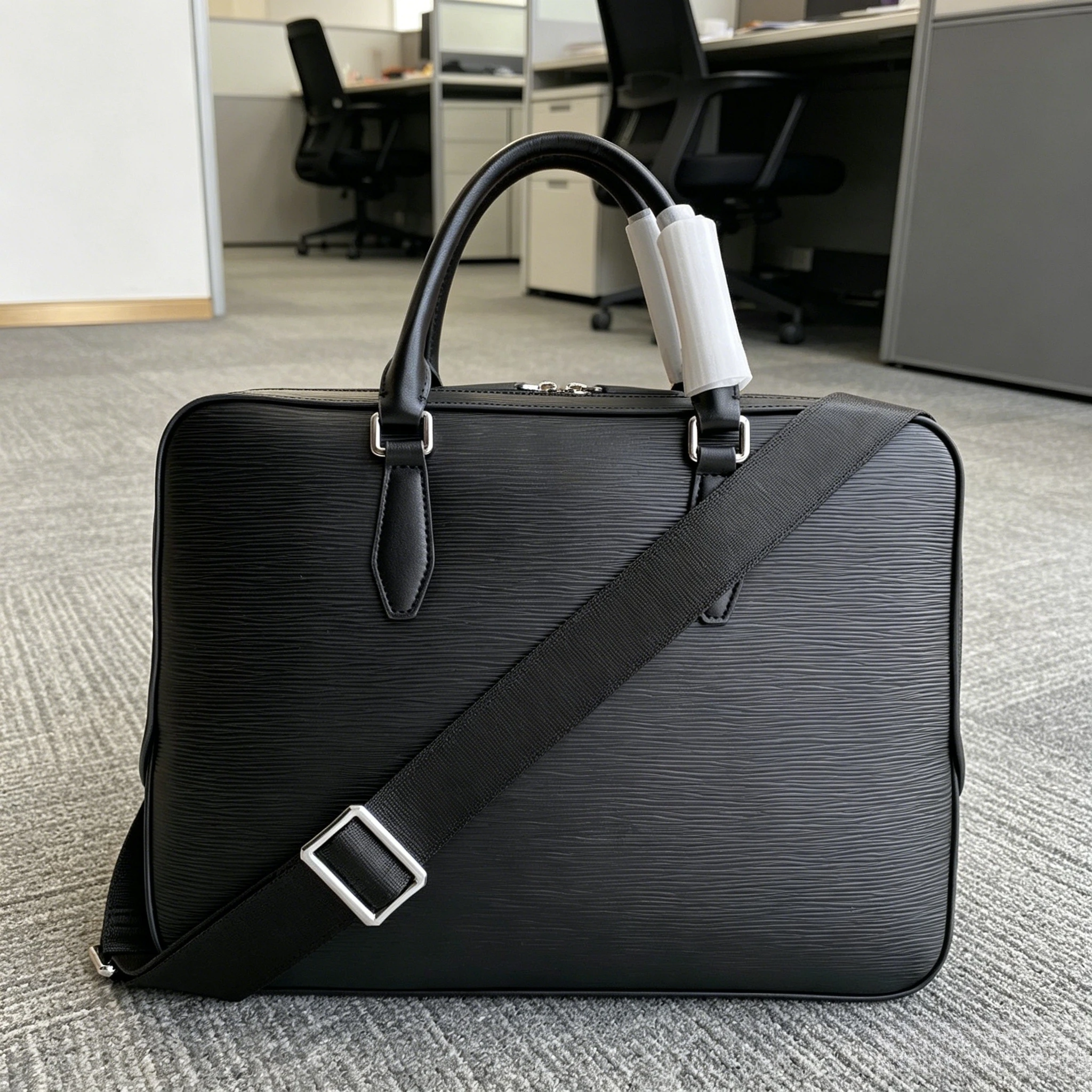 Classic Cowhide Men Handbag Business Briefcase Multi-purpose Office Commute Leather Bag view 3