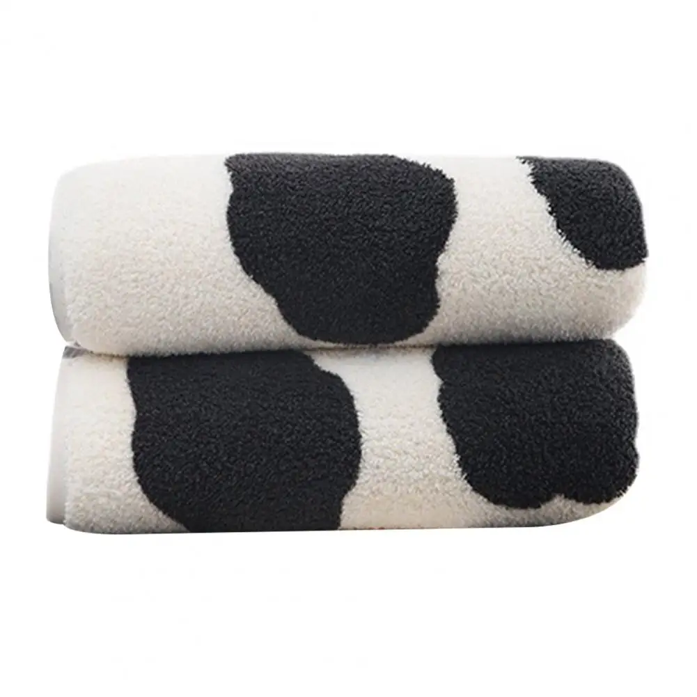 Soft Bath Towel Soft Cartoon Cow Print Bath Towel Set Lightweight Quick-drying Hand Towels Strong Water Absorbent Bathroom
