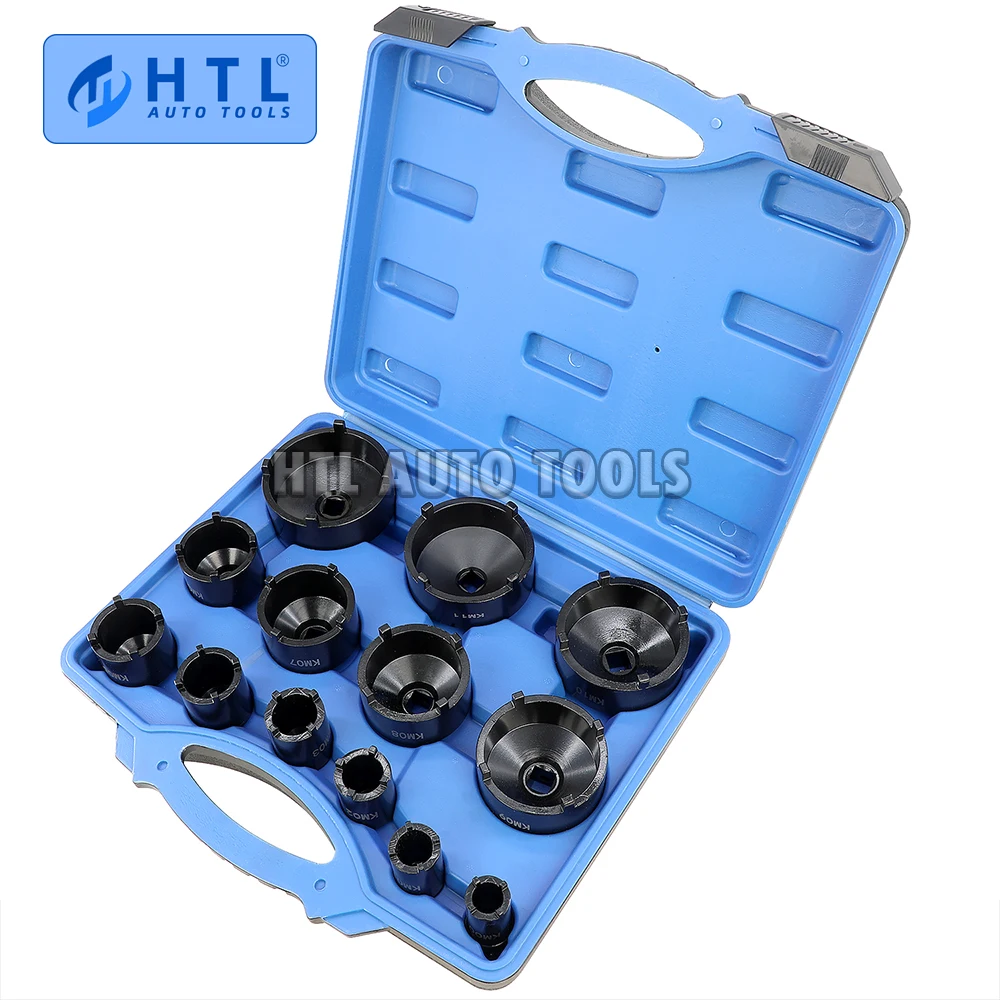 13pc Spindle Nuts Socket Kit Ball Joints Axle Locknut Remove Install Locking Hub Socket for KM Groove Nuts