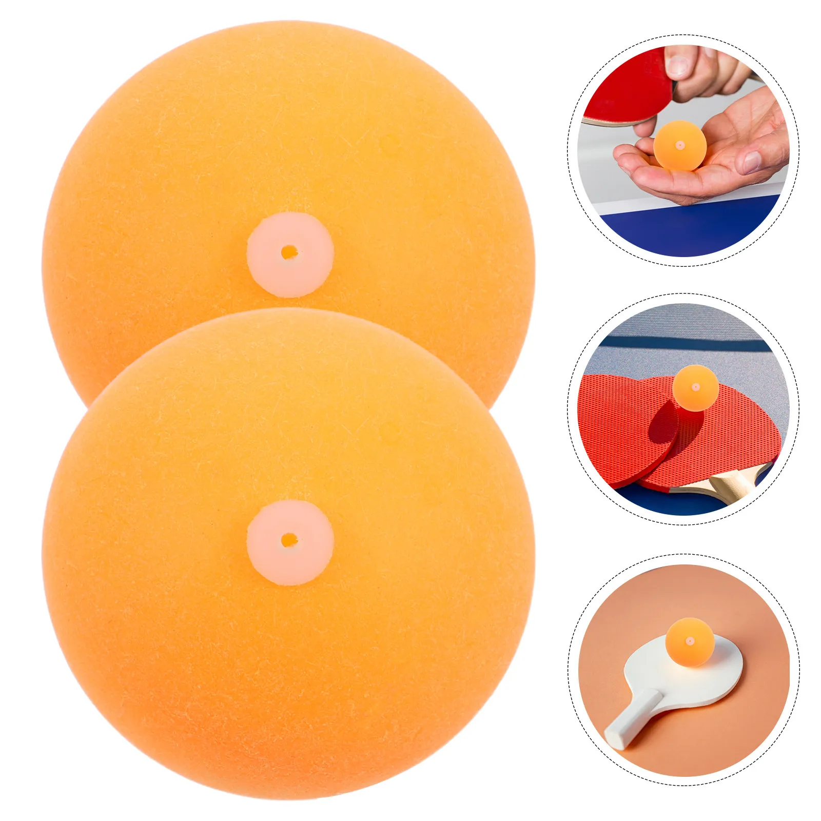 

50Pcs Training Table Tennis Balls with Silicone Plug and Punched Hole for Hanging Table Tennis Trainer Enhanced Stability