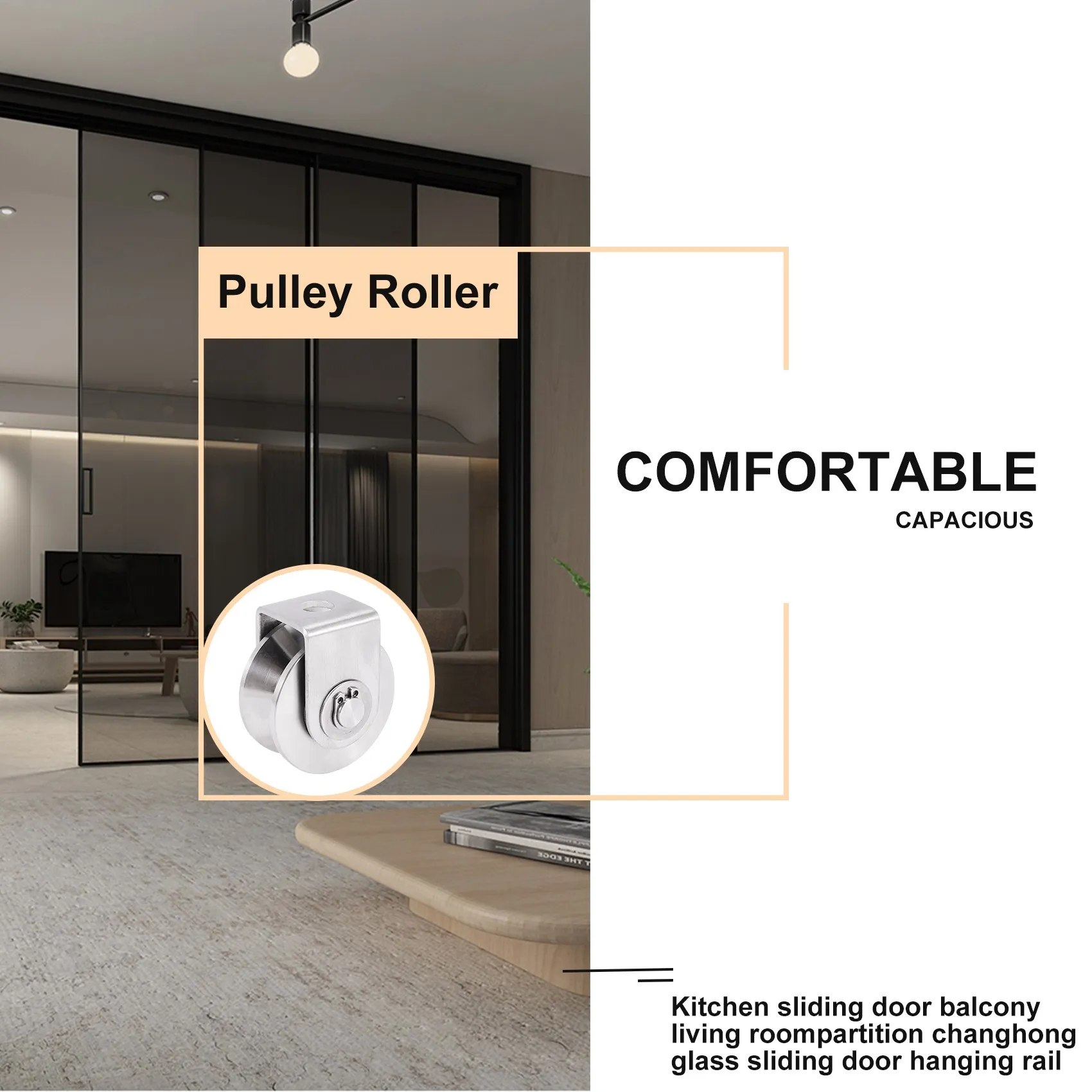 A56XQ 2 Inch V Type Pulley Roller 304 Stainless Steel Sliding Gate Roller Wheel Bearing for Material Handling and Moving