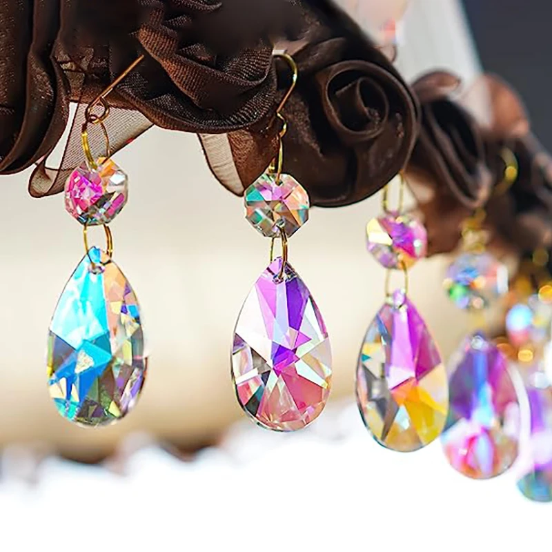 1PCs Crystal Suncatcher 9cm Curtain Pendant Sun Catcher  AB Color Rainbow Chaser Glass Prism Outdoor Window Home Garden Decor