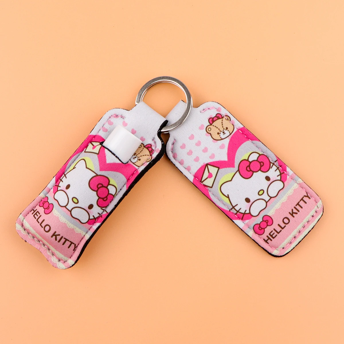 لطيف الحيوانات كليب على حامل أحمر الشفاه المفاتيح طباعة الكرتون أنيمي كيرينغ العصرية الشفاه بلسم المفاتيح سحر إكسسوارات السفر 1 قطعة #5