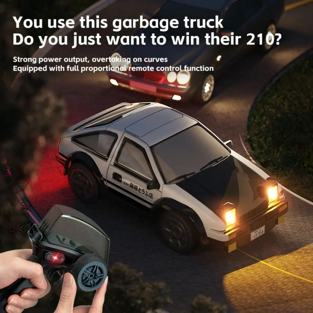 New Plastic RC Drift Car 1/64 MINI AE86 Racing Sports RC Stunt Car Black&White Electric Vehicle Toys Adults Kids