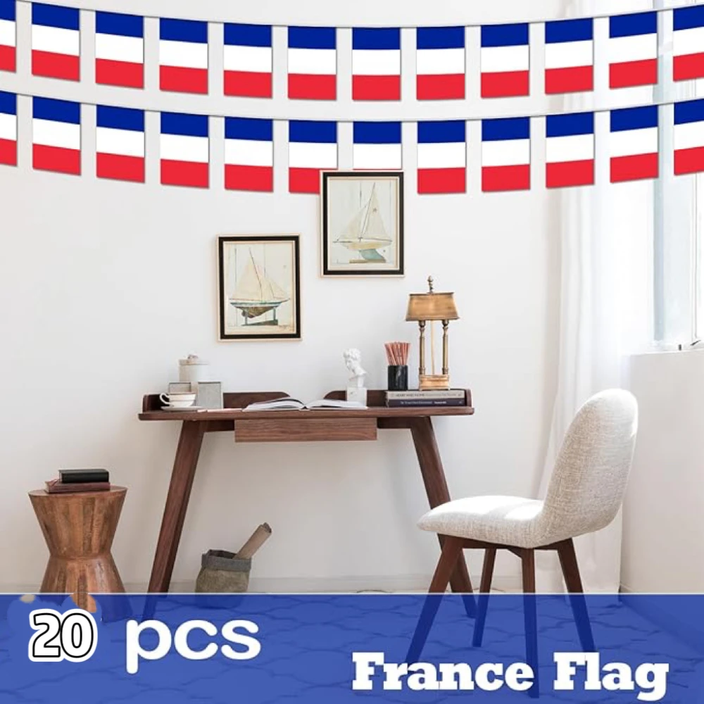 2026  France Flag 14x21cm20pcs/SetFrench flag garland