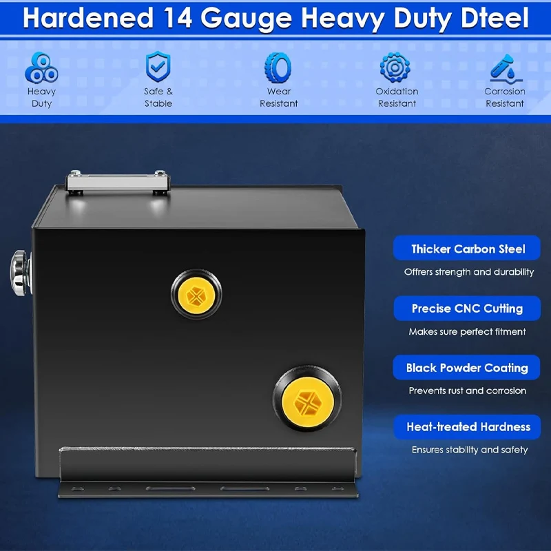 

15-Gallon Hydraulic Fluid Reservoir Tank with Breather Strainer Fill Cap, Built-in Temp Gauge & Sight Gauge, Vertical Mount