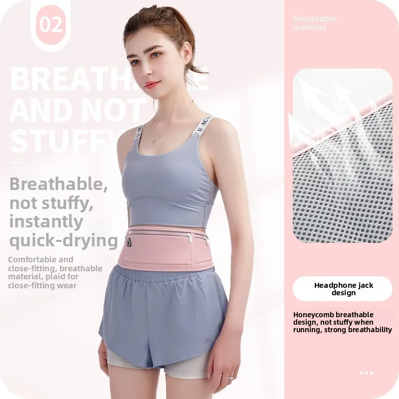 Running Fanny Pack Sports Mobile Phone Bag Multifunctional Fitness Equipment Marathon Belt Bag Anti-sweat Breathable Unisex