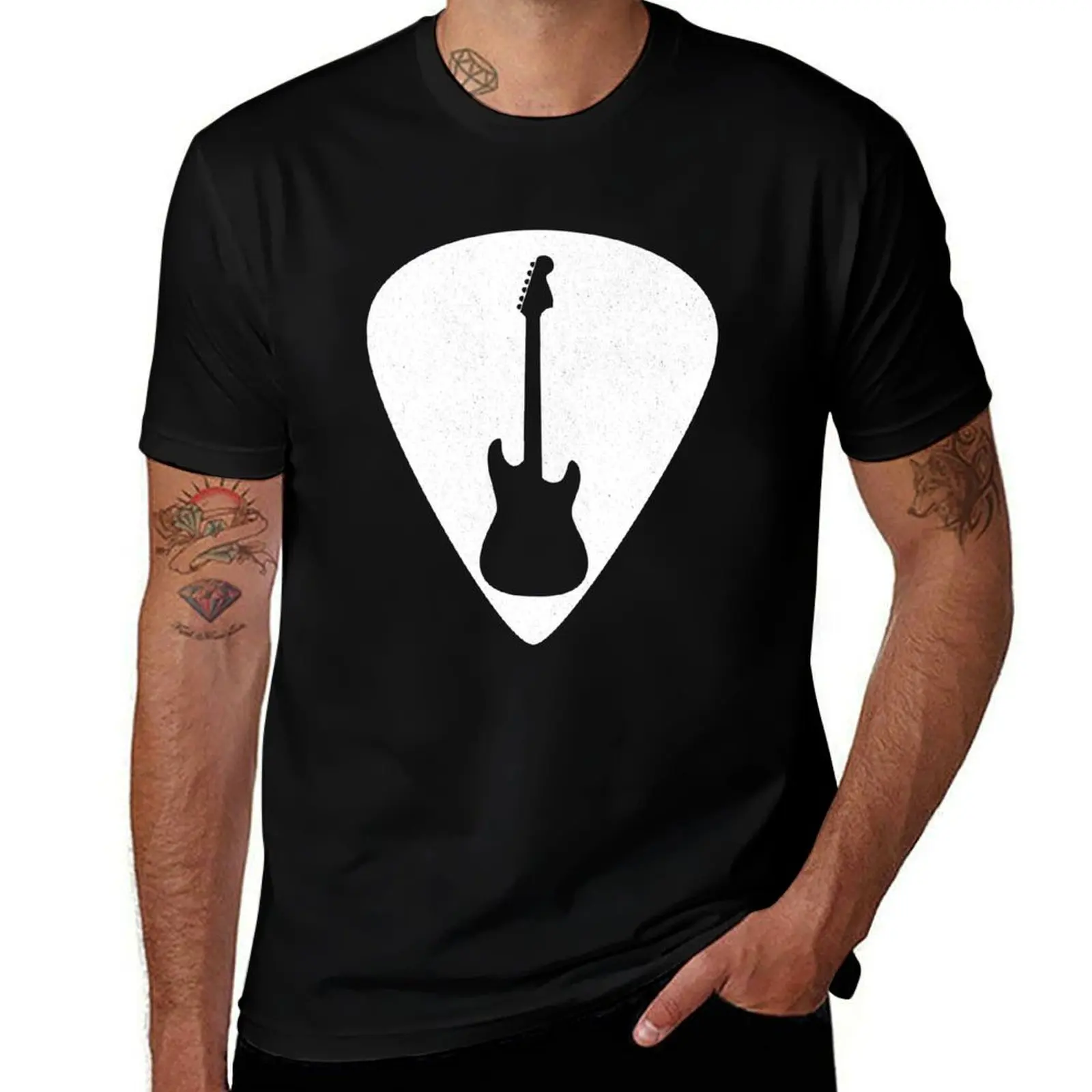 

Guitar Pick Guitar Silhouette For Guitar Players T-Shirt anime clothes clothes plain luxury t-shirt vintage t shirt men
