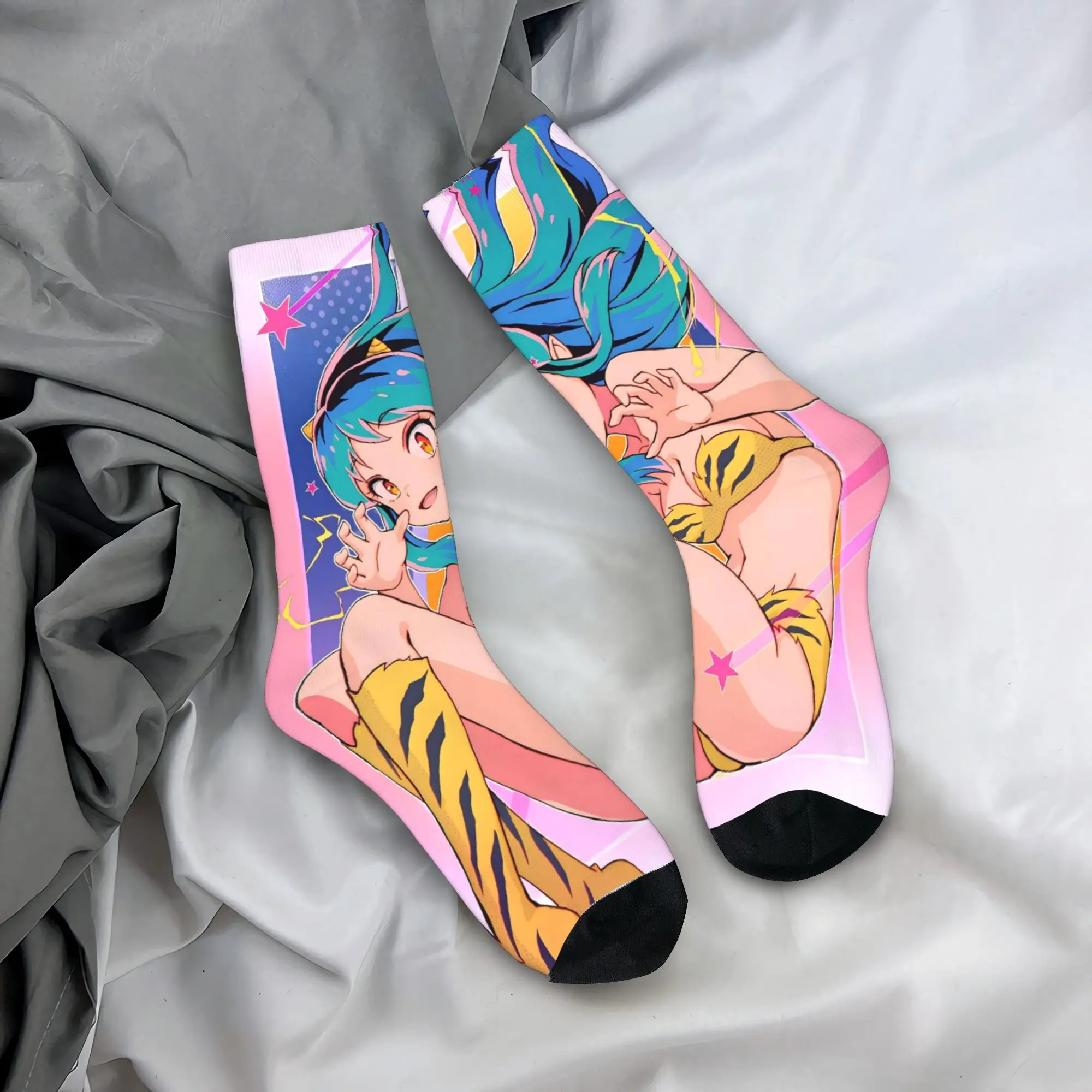 

Goth Lum Urusei Yatsura Stockings Casual Socks Couple Quality Socks Winter Running Sports Graphic Non Skid
