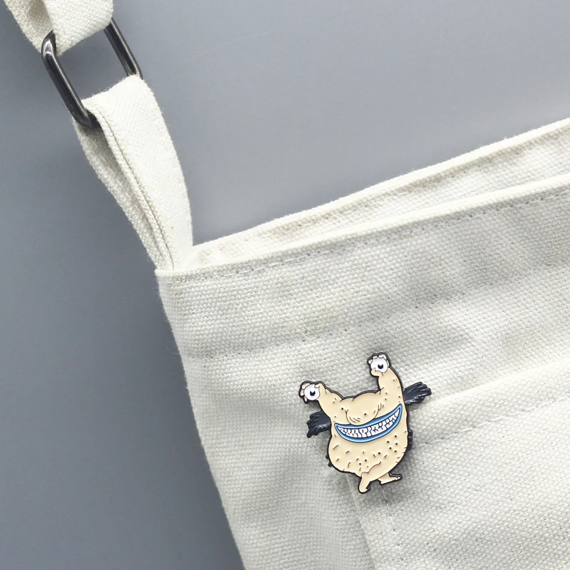 Terror Cartoon Comic Brooch  Popular Elements Drumstick Monster Enamel Pin Metal Badge Accessory Applied To Clothing Backpack