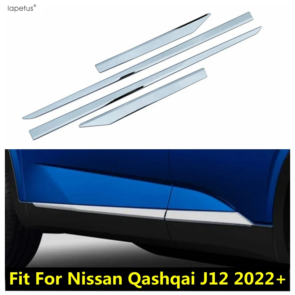 

Car Side Door Body Molding Panel Strip Protection Cover Trim For Nissan Qashqai J12 2022 - 2024 ABS Chrome Accessories Exterior