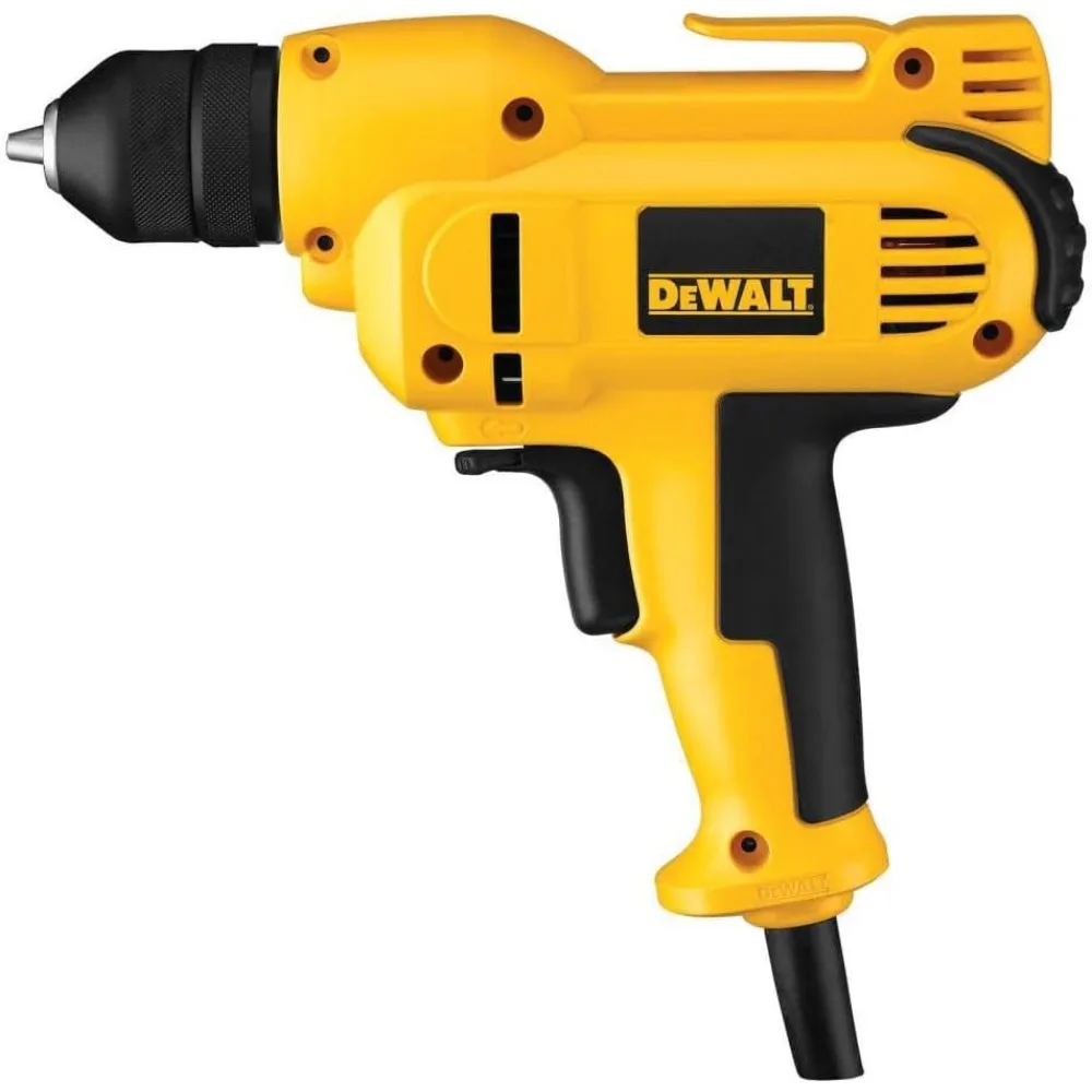

Drill, 8.0-Amp, 3/8-Inch, Variable Speed Trigger, Mid-Handle Grip for Comfort, Corded (DWD115K )