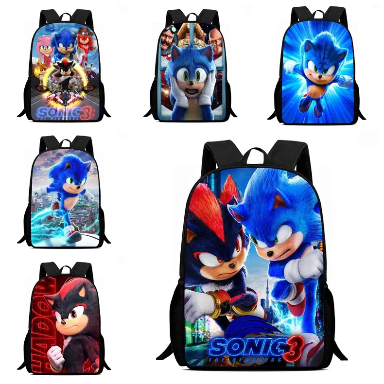 

Новинка 2025 года, кукла Соника, детская, мужская и женская, школьная сумка, ежик, аниме, ученик начальной школы, подростковый рюкзак с героями мультфильмов, подарок