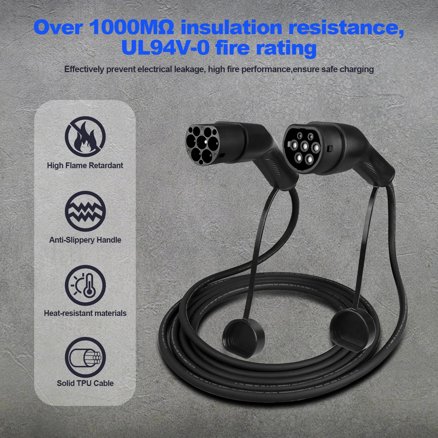EV Charging Cable 11KW Type 2 Male To Female Electric Car Charging Cord for Public Charger Station and Type 2 Electric Vehicles
