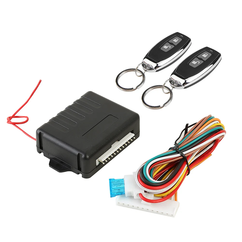 Kit de cerradura de puerta Central remota de coche con llavero de Control remoto, Kit Central, botón de sistema, cerradura de puerta de 433,92 MHz, sistema de entrada sin llave