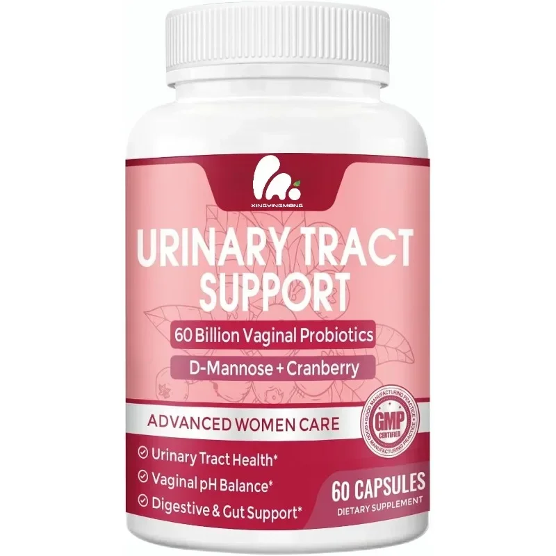 

Female Urethral and Vaginal Health pH Balance Support - Cranberry D-Mannose Supplement -60 Probiotic Capsules
