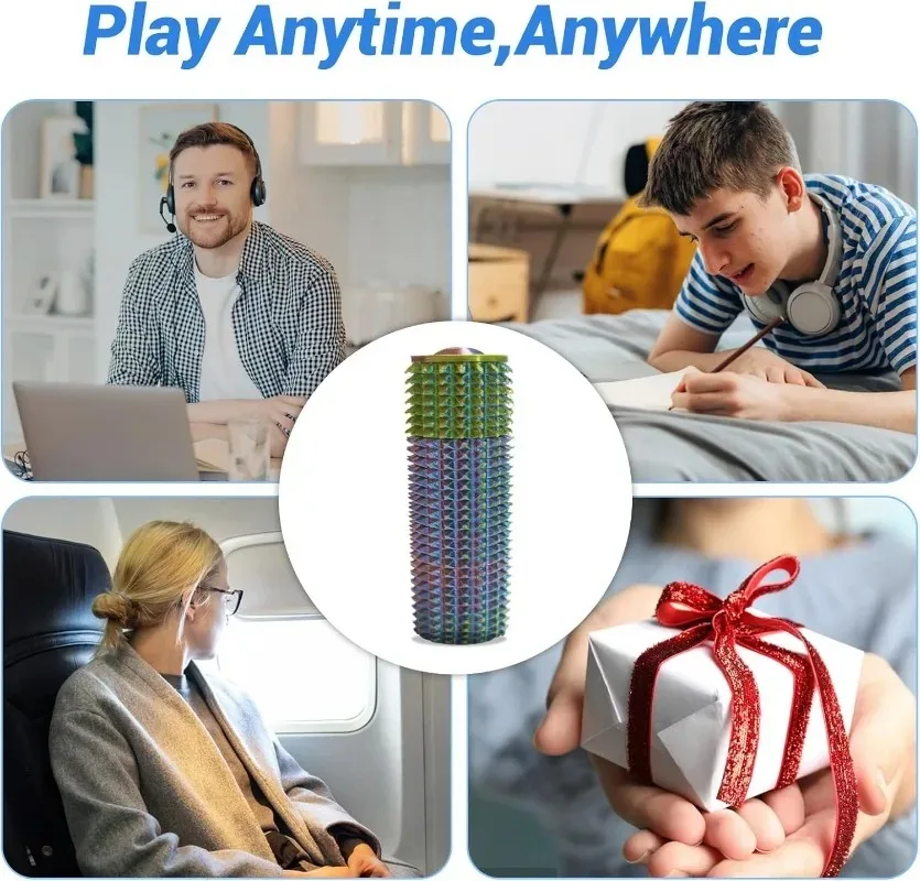 Sensory Roller Fidget Toy Clicker Tactile Spikes for Anxiety Stress Relief Pain Stimming Autism Over Stimulation with Lanyard