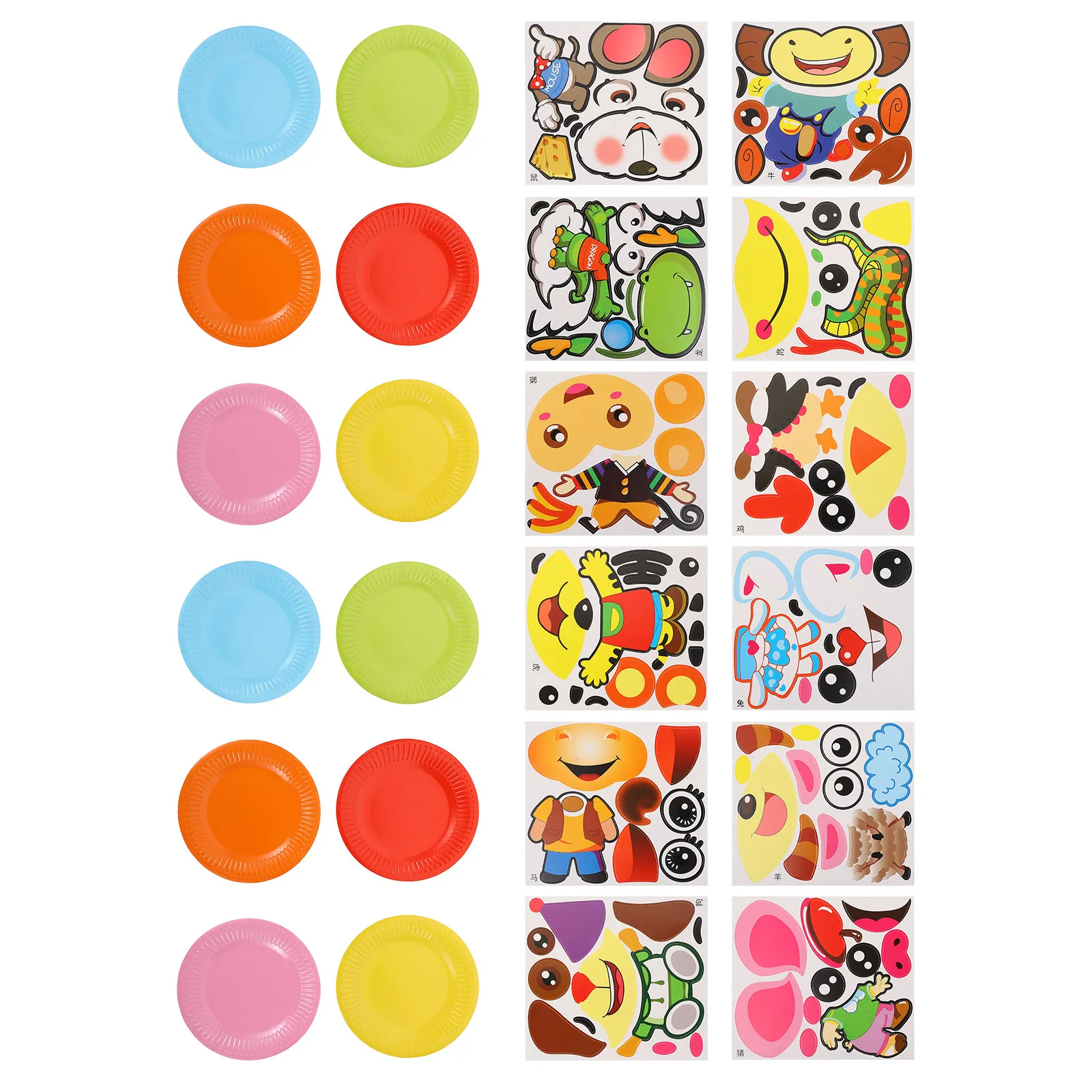 

Cartoon Paper Tray Sticker DIY Plate Dishes Chinese Snake Craft Painting Trays for Kids