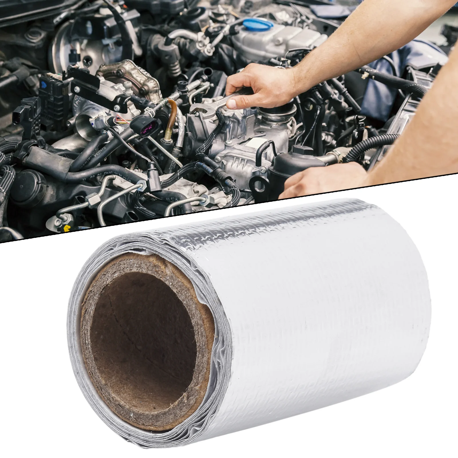 0 00 0 0 0 00 Exhaust Header Heat Pipe Thermal Insulation Shield Wrap Tape Roll Sticker Tools Car Parts Accessories