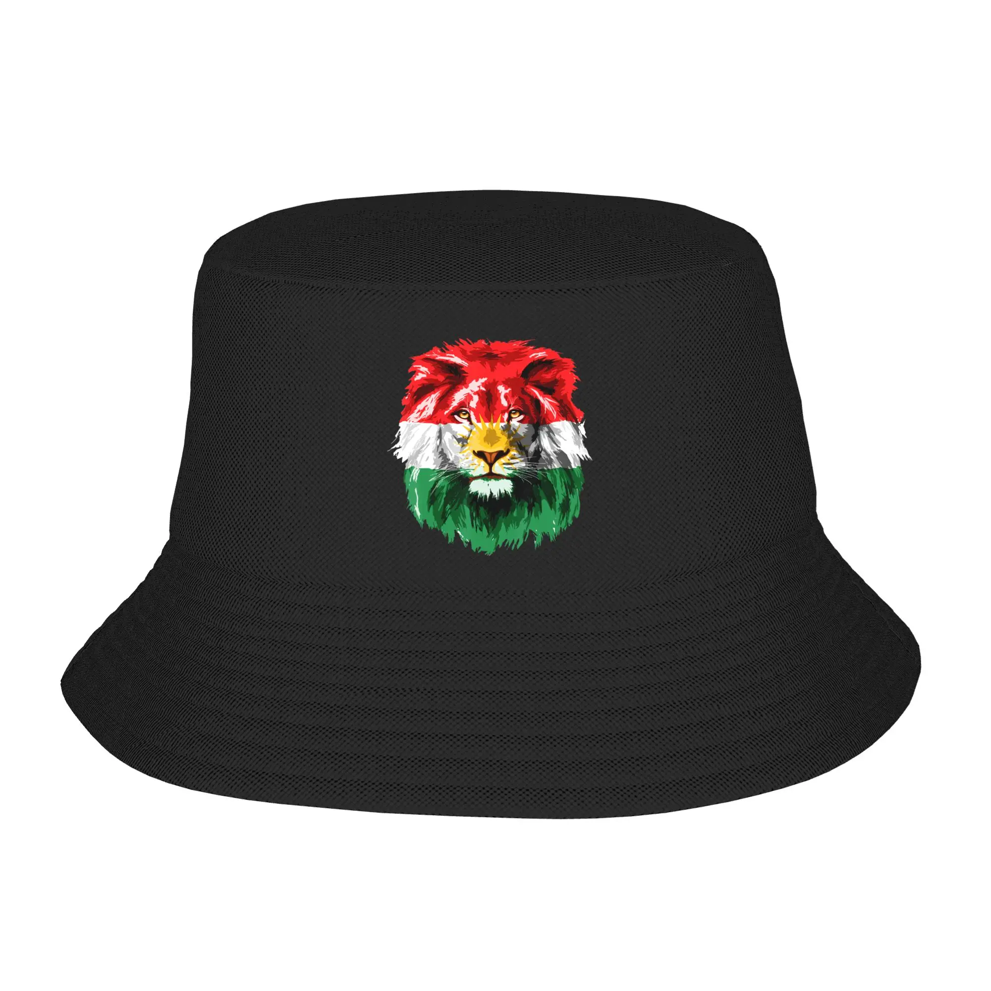Summer Panama Hats Lion Kurdistan Flag Kurdish for Men Women Fisherman Caps Bucket Hat Outdoor Fisherman Hat