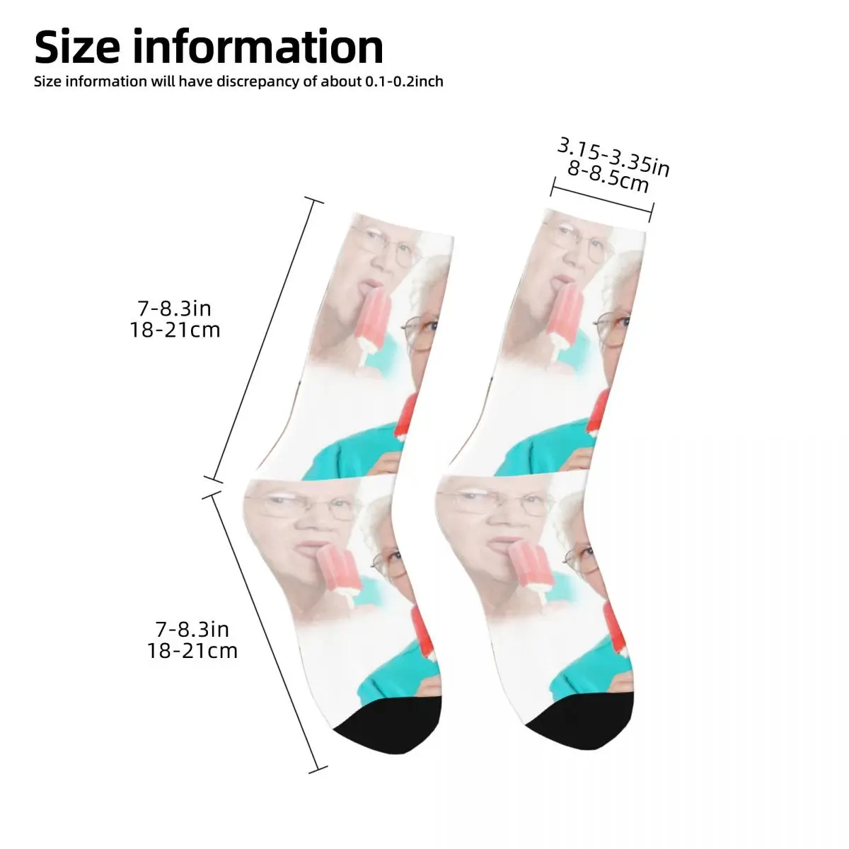 Harajuku Unisex Socks Grandma Ice Cream Lolly Accessories Warm Sport Socks All Season