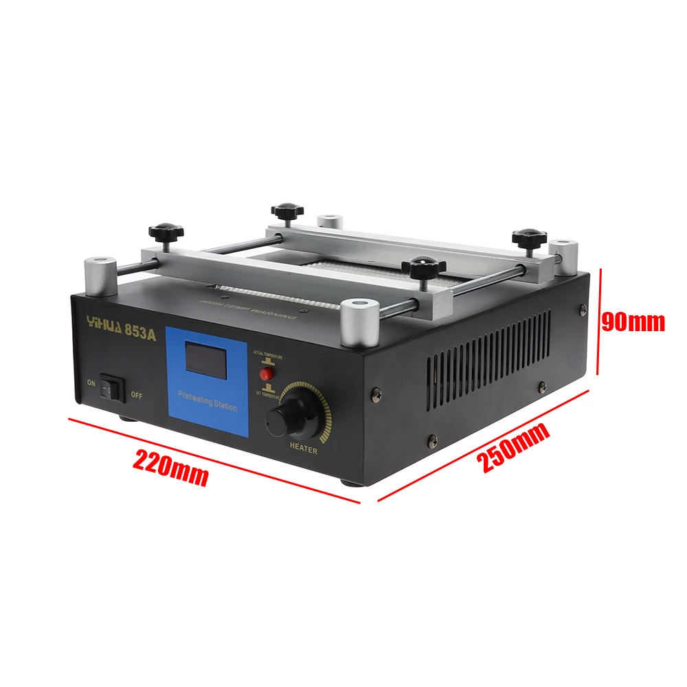 YIHUA 853A SMD BGA Estación de soldadura de retrabajo, herramientas de soldadura de precalentamiento, soporte de PCB, estación de soldadura de retrabajo, calor inferior