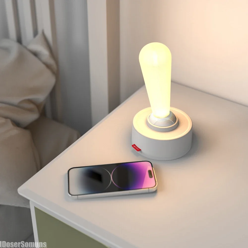 Toggle Rocker Switch Night Light USB Rechargeable Silicone Decorative Lamp Bedroom Bedside Atmosphere Desktop Sleep Table Lamps