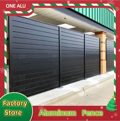 Modern Design Modular Fence Aluminum Metal Horizontal Yard Privacy Slat Fences Panels Outdoor Garden Fencing