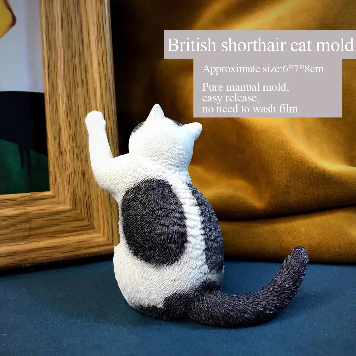 Cat Mold for Aromatherapy Plaster, Creative DIY, Three-Dimensional Mold, Cute English Short Cat Grinding Tool, Zhaocai Cat