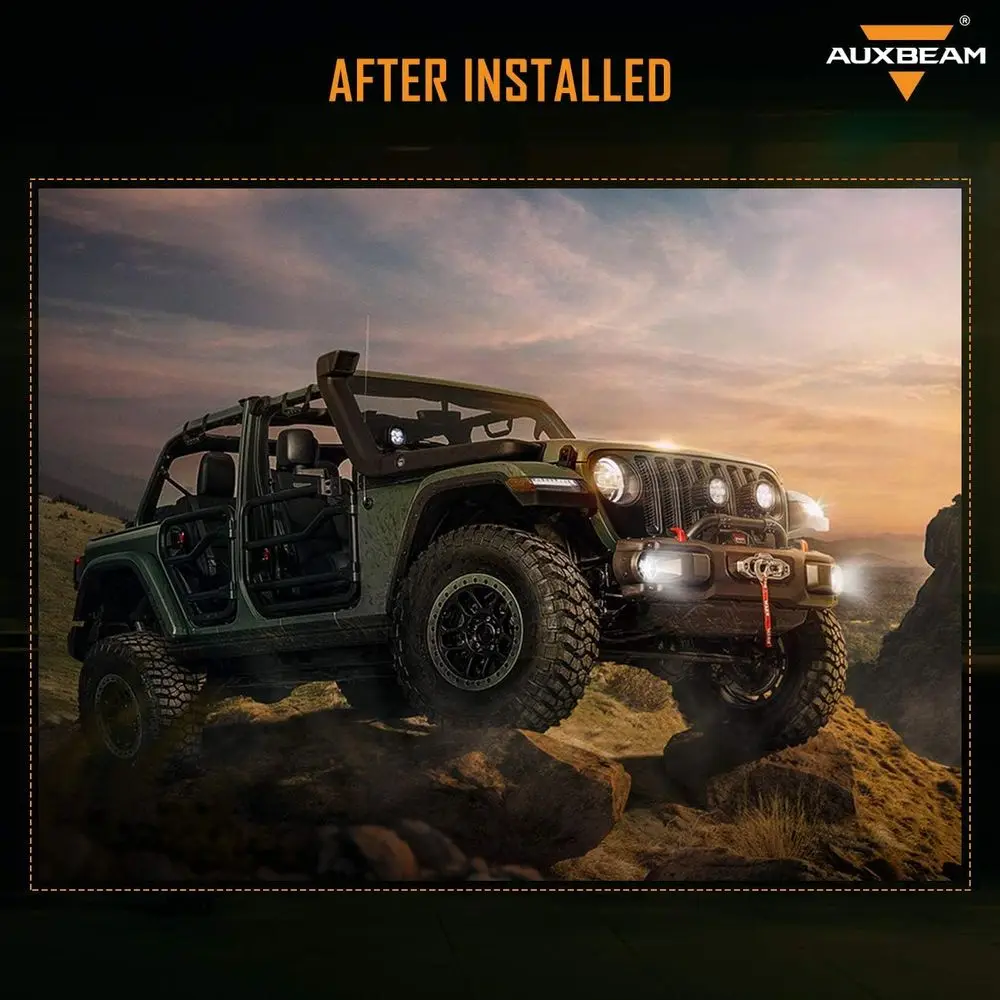 Fendinebbia a LED da 60 W con DRL ambrato e indicatori di direzione, approvato DOT per Jeep Wrangler JK Rubicon Unlimited 4 Round 2007-2018