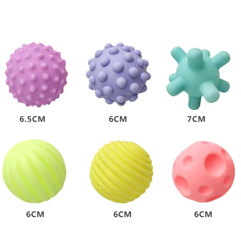 6 Stuks Getextureerde Multi Bal Set Pasgeboren Baby Speelgoed Ontwikkelen Baby Zintuigen Speelgoed Pvc Touch Hand Bal Educatief Kinderen training Games