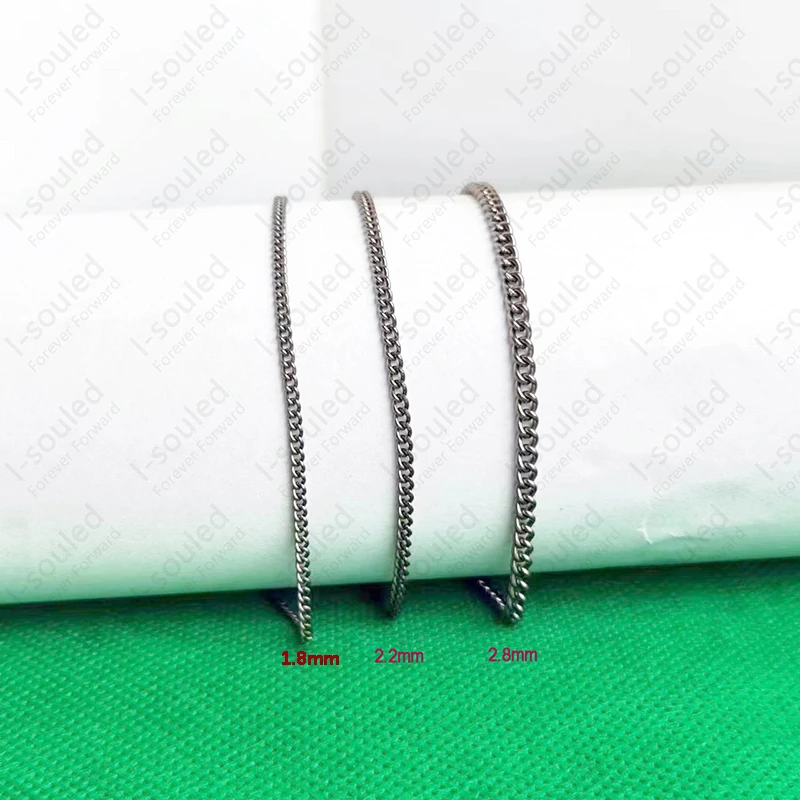 Pure Titanium Curb Chain Necklace Available in 3 Widths 2.2 & 2.8 & 3.5 MM Human-safe Holistic Fashion Necklaces