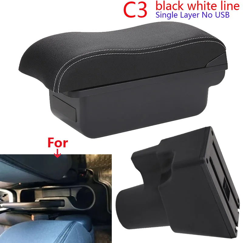 Voor Kia Picanto Armsteun Doos Voor Kia Picanto 3X-Lijn Auto Armsteun Gebogen Oppervlak leer Eenvoudige installatie opbergdoos Interieur