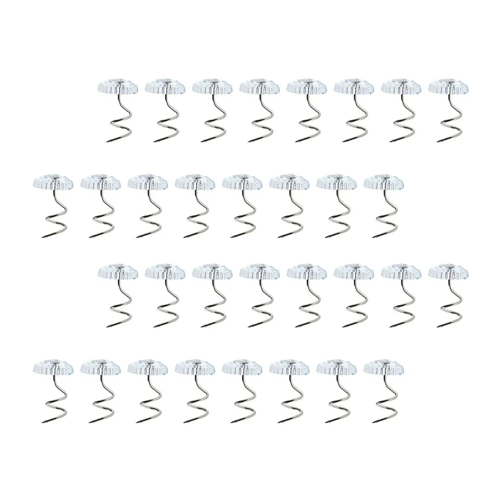 60Pcs Transparent Bed Skirt Pins Spiral Push Pins Non-Slip Bedspread Fixing Clips Dust Ruffle Pin Upholstery Holders Secure
