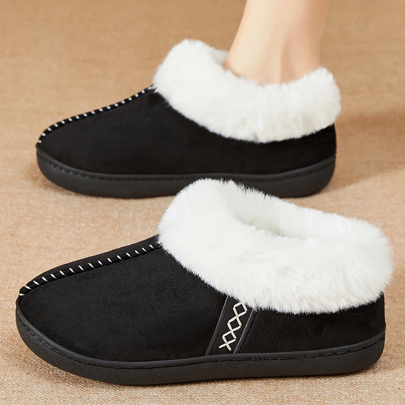 

Женские зимние тапочки, уютные домашние тапочки, нескользящая хлопковая домашняя обувь для женщин, удобная мягкая теплая обувь для дома и улицы