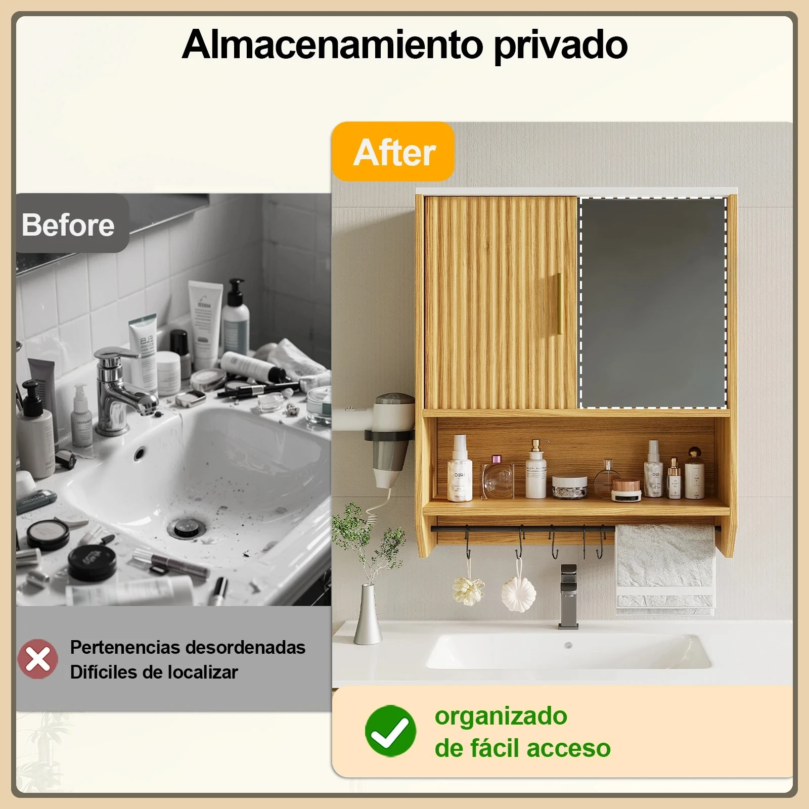 

Over Toilet Storage Cabinet with Towel Bar, Wooden Wall Mounted Bathroom Organizer, Space Saving Furniture for Bathroom