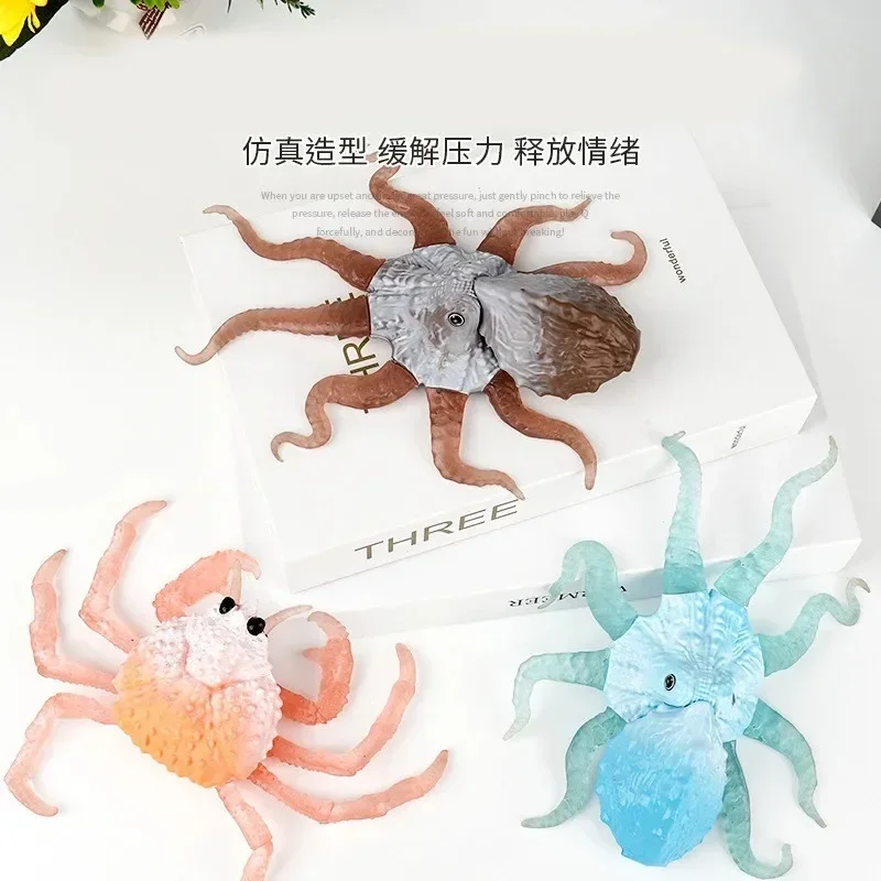 Simulation Realistic Animal Funny Children Toys Sea Life Octopus Stretchy Model Early Educational Toy Animal Model Gift for kids