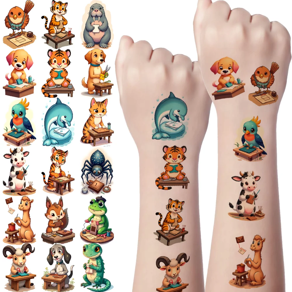 54pcs Temporary Tattoo Animal Stickers Temporary Tattoo Stickers Cute Stickers For Girls Shoulders Cheeks