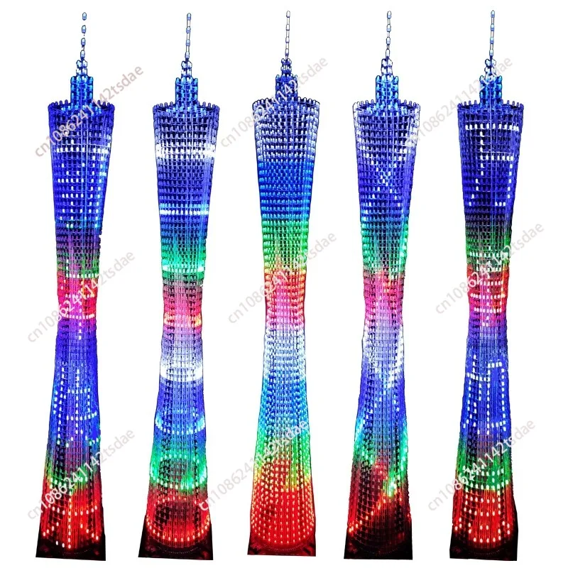 64-Floor Canton Tower DIY Kit LED Small Waist, Light Cube Electronic Production Parts STM32 Microcontroller