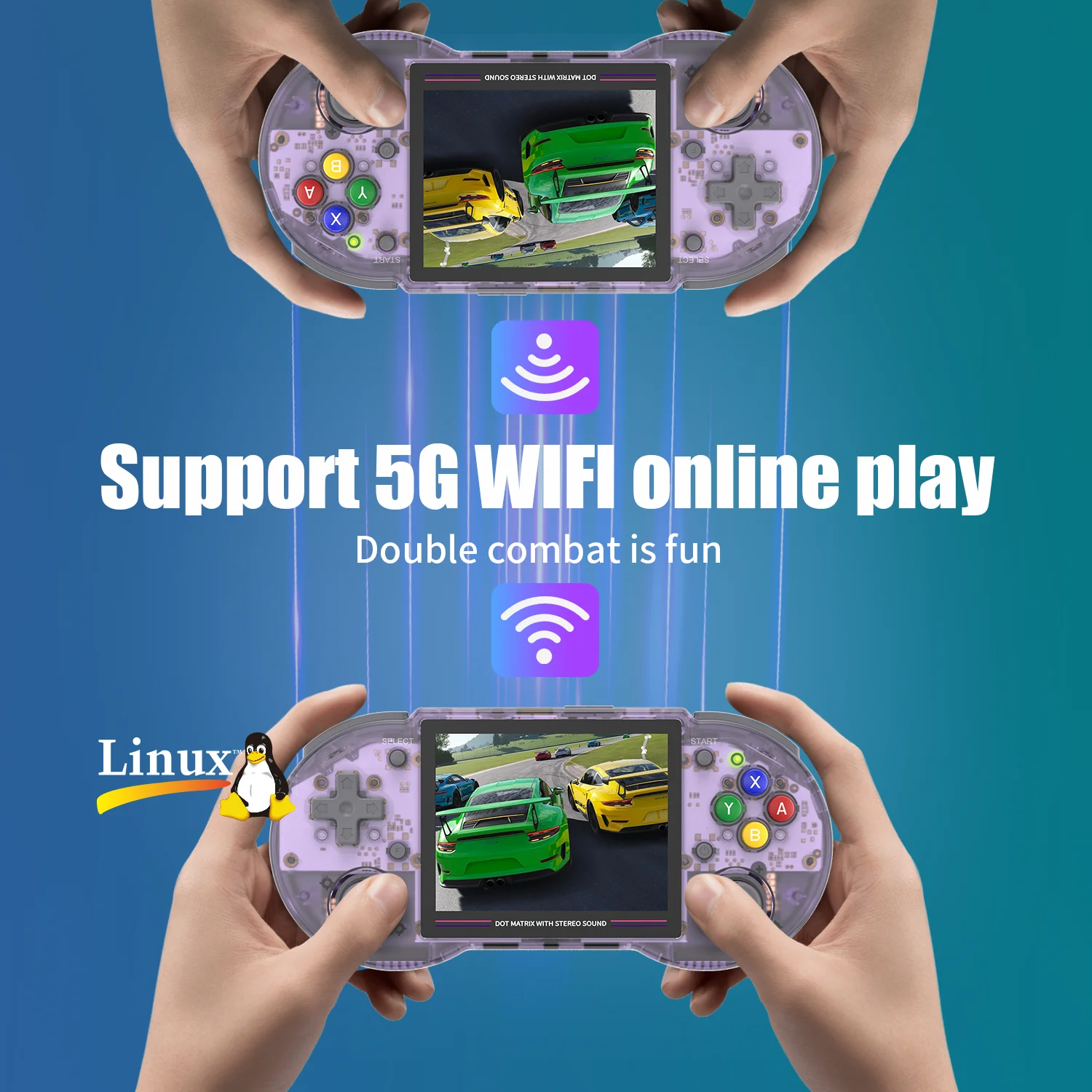 ANBERNIC RG353P RG353PS Handheld Game Console Linux System RK3566 Chip Support 5G WiFi 4.2 Bluetooth HD TV Out Support Built-in WIFI online Fighting